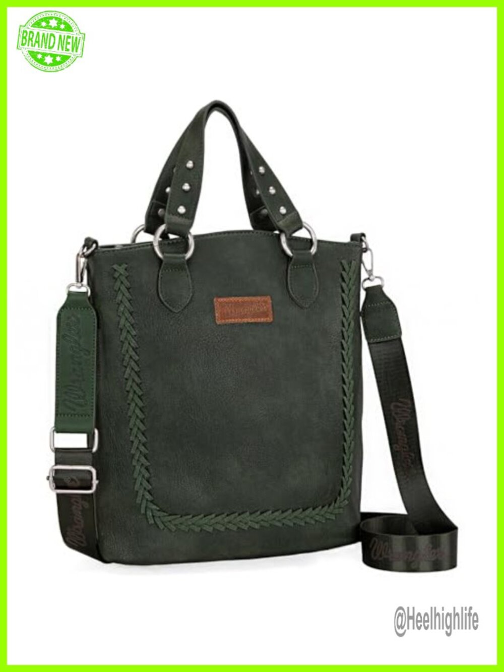 Wrangler Vegan Leather Tote & Crossbody Purse with Guitar Strap Large Satchel